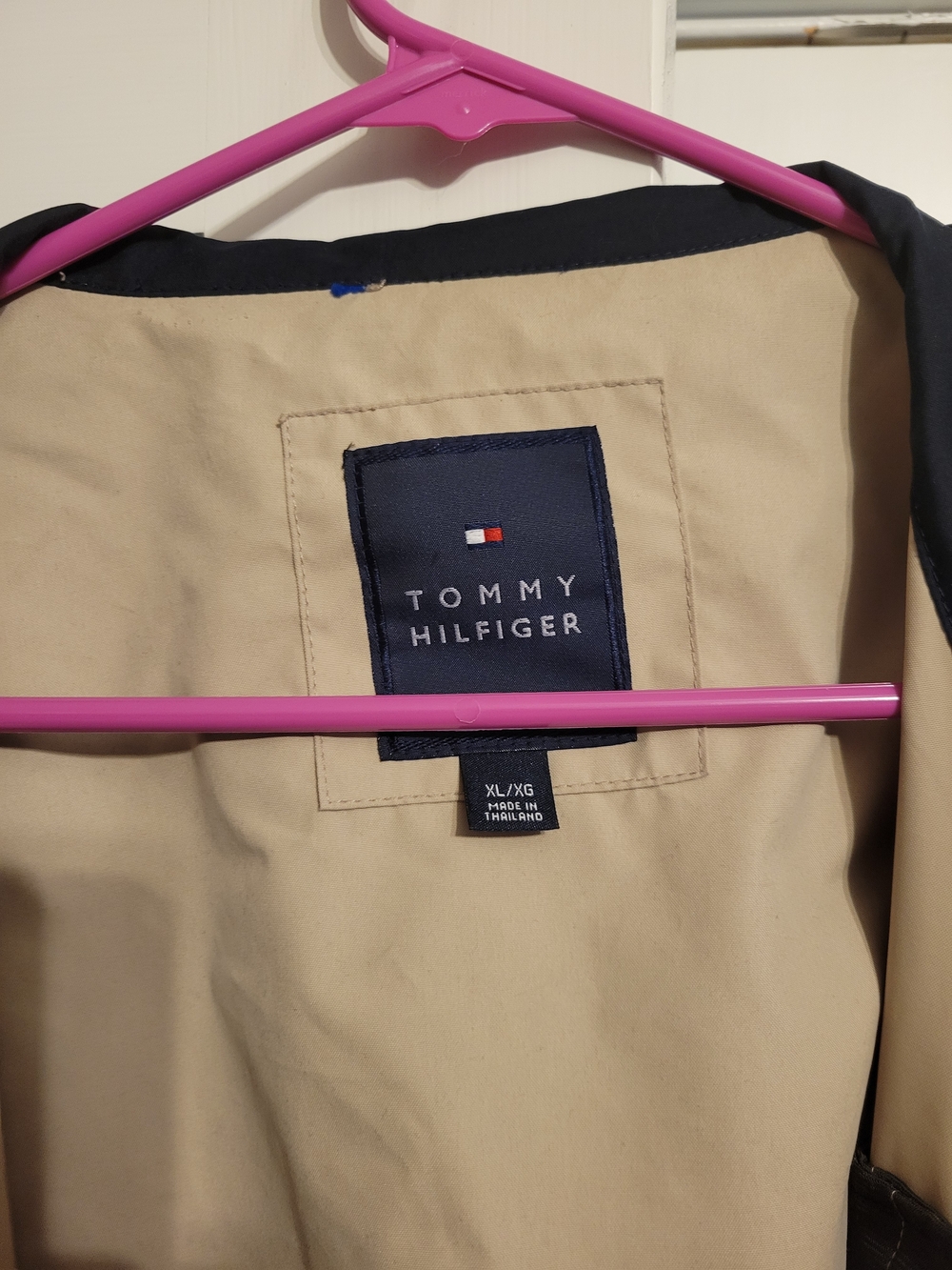 Tommy Hilfiger Beige Jacket with Navy Label and Black Trim - Picture 2 of 3
